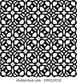 floral seamless pattern background.Geometric ornament for wallpapers and backgrounds. Black and white pattern. 