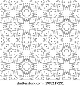 floral seamless pattern background.Geometric ornament for wallpapers and backgrounds. Black and white pattern. 