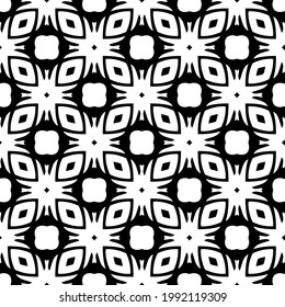 fondo de patrón sin costuras floral.Ornamento geométrico para fondos de paredes y fondos. Patrón blanco y negro. 
