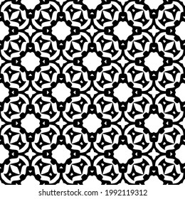 floral seamless pattern background.Geometric ornament for wallpapers and backgrounds. Black and white pattern. 