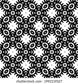 fondo de patrón sin costuras floral.Ornamento geométrico para fondos de paredes y fondos. Patrón blanco y negro. 