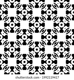 floral seamless pattern background.Geometric ornament for wallpapers and backgrounds. Black and white pattern. 