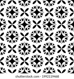 floral seamless pattern background.Geometric ornament for wallpapers and backgrounds. Black and white pattern. 