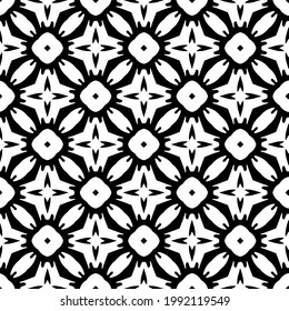 fondo de patrón sin costuras floral.Ornamento geométrico para fondos de paredes y fondos. Patrón blanco y negro. 