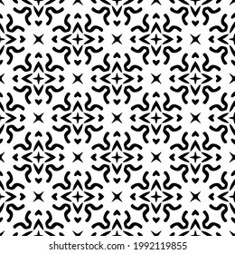 fondo de patrón sin costuras floral.Ornamento geométrico para fondos de paredes y fondos. Patrón blanco y negro. 
