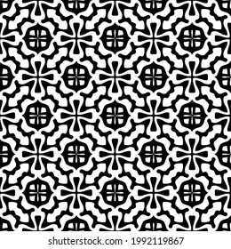 floral seamless pattern background.Geometric ornament for wallpapers and backgrounds. Black and white pattern. 