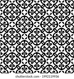 floral seamless pattern background.Geometric ornament for wallpapers and backgrounds. Black and white pattern. 