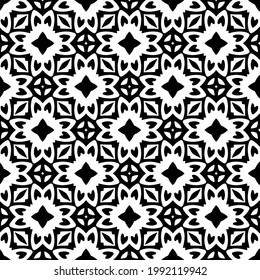 floral seamless pattern background.Geometric ornament for wallpapers and backgrounds. Black and white pattern. 