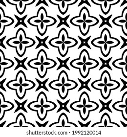 floral seamless pattern background.Geometric ornament for wallpapers and backgrounds. Black and white pattern. 
