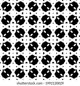 floral seamless pattern background.Geometric ornament for wallpapers and backgrounds. Black and white pattern. 