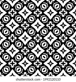 floral seamless pattern background.Geometric ornament for wallpapers and backgrounds. Black and white pattern. 