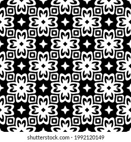 floral seamless pattern background.Geometric ornament for wallpapers and backgrounds. Black and white pattern. 