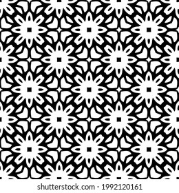 fondo de patrón sin costuras floral.Ornamento geométrico para fondos de paredes y fondos. Patrón blanco y negro. 