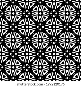 floral seamless pattern background.Geometric ornament for wallpapers and backgrounds. Black and white pattern. 