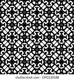 floral seamless pattern background.Geometric ornament for wallpapers and backgrounds. Black and white pattern. 