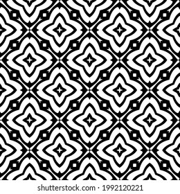 floral seamless pattern background.Geometric ornament for wallpapers and backgrounds. Black and white pattern. 