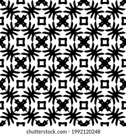 floral seamless pattern background.Geometric ornament for wallpapers and backgrounds. Black and white pattern. 