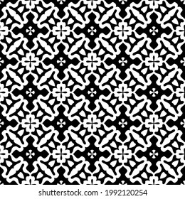 floral seamless pattern background.Geometric ornament for wallpapers and backgrounds. Black and white pattern. 