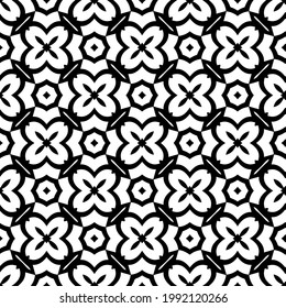 floral seamless pattern background.Geometric ornament for wallpapers and backgrounds. Black and white pattern. 