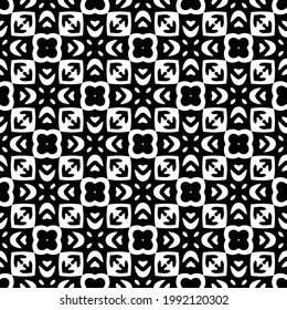 floral seamless pattern background.Geometric ornament for wallpapers and backgrounds. Black and white pattern. 