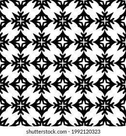 floral seamless pattern background.Geometric ornament for wallpapers and backgrounds. Black and white pattern. 