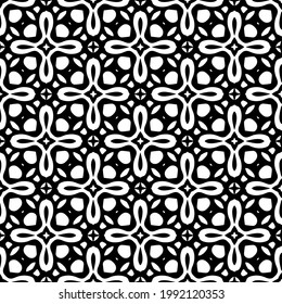 fondo de patrón sin costuras floral.Ornamento geométrico para fondos de paredes y fondos. Patrón blanco y negro. 