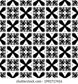 fondo de patrón sin costuras floral.Ornamento geométrico para fondos de paredes y fondos. Patrón blanco y negro. 