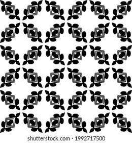 fondo de patrón sin costuras floral.Ornamento geométrico para fondos de paredes y fondos. Patrón blanco y negro. 