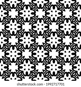 fondo de patrón sin costuras floral.Ornamento geométrico para fondos de paredes y fondos. Patrón blanco y negro. 