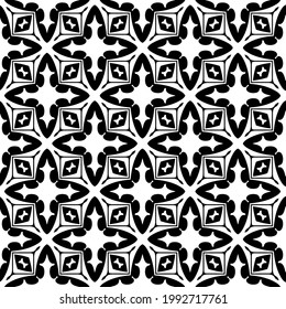 floral seamless pattern background.Geometric ornament for wallpapers and backgrounds. Black and white pattern. 
