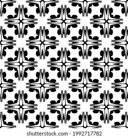 fondo de patrón sin costuras floral.Ornamento geométrico para fondos de paredes y fondos. Patrón blanco y negro. 