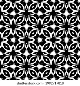 floral seamless pattern background.Geometric ornament for wallpapers and backgrounds. Black and white pattern. 