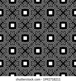 fondo de patrón sin costuras floral.Ornamento geométrico para fondos de paredes y fondos. Patrón blanco y negro. 