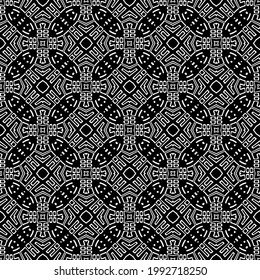 fondo de patrón sin costuras floral.Ornamento geométrico para fondos de paredes y fondos. Patrón blanco y negro. 