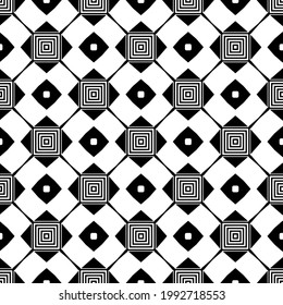 floral seamless pattern background.Geometric ornament for wallpapers and backgrounds. Black and white pattern. 