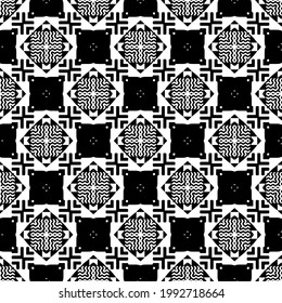 floral seamless pattern background.Geometric ornament for wallpapers and backgrounds. Black and white pattern. 
