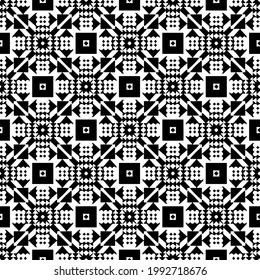 floral seamless pattern background.Geometric ornament for wallpapers and backgrounds. Black and white pattern. 