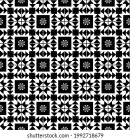 floral seamless pattern background.Geometric ornament for wallpapers and backgrounds. Black and white pattern. 