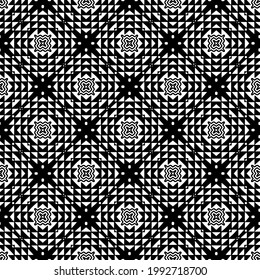 floral seamless pattern background.Geometric ornament for wallpapers and backgrounds. Black and white pattern. 