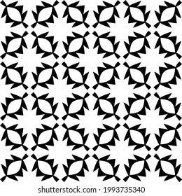 fondo de patrón sin costuras floral.Ornamento geométrico para fondos de paredes y fondos. Patrón blanco y negro. 