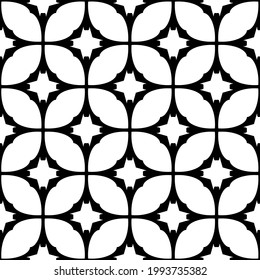 floral seamless pattern background.Geometric ornament for wallpapers and backgrounds. Black and white pattern. 