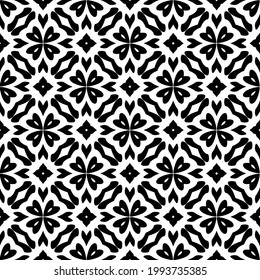 floral seamless pattern background.Geometric ornament for wallpapers and backgrounds. Black and white pattern. 