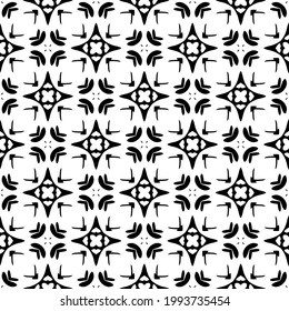 floral seamless pattern background.Geometric ornament for wallpapers and backgrounds. Black and white pattern. 