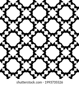 fondo de patrón sin costuras floral.Ornamento geométrico para fondos de paredes y fondos. Patrón blanco y negro. 