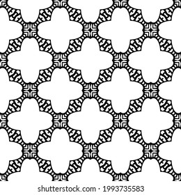 floral seamless pattern background.Geometric ornament for wallpapers and backgrounds. Black and white pattern. 