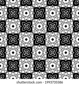 floral seamless pattern background.Geometric ornament for wallpapers and backgrounds. Black and white pattern. 