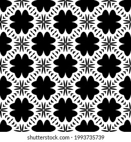 floral seamless pattern background.Geometric ornament for wallpapers and backgrounds. Black and white pattern. 