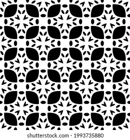 floral seamless pattern background.Geometric ornament for wallpapers and backgrounds. Black and white pattern. 