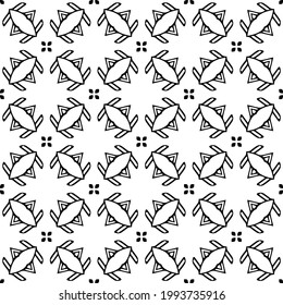 floral seamless pattern background.Geometric ornament for wallpapers and backgrounds. Black and white pattern. 