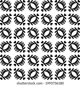 fondo de patrón sin costuras floral.Ornamento geométrico para fondos de paredes y fondos. Patrón blanco y negro. 